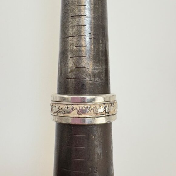 VTG Solid Sterling Silver 925 Elephant Design Spinner Band Ring Size 11.75 - Picture 14 of 14